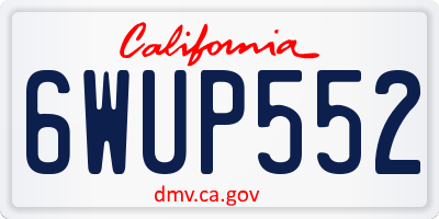 CA license plate 6WUP552