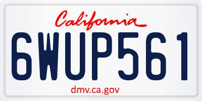 CA license plate 6WUP561