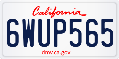 CA license plate 6WUP565