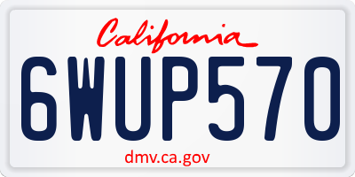 CA license plate 6WUP570