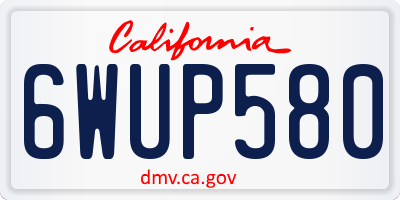 CA license plate 6WUP580