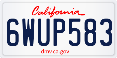 CA license plate 6WUP583