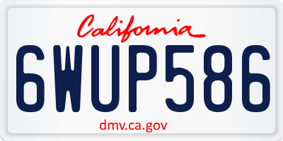 CA license plate 6WUP586