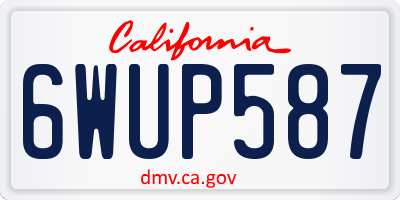 CA license plate 6WUP587