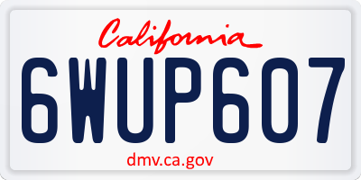 CA license plate 6WUP607