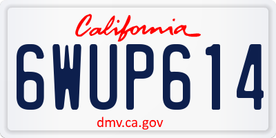 CA license plate 6WUP614