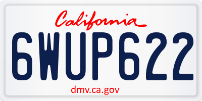 CA license plate 6WUP622
