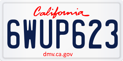 CA license plate 6WUP623