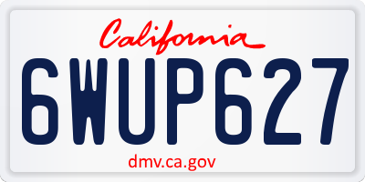 CA license plate 6WUP627