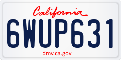 CA license plate 6WUP631