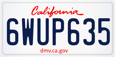 CA license plate 6WUP635