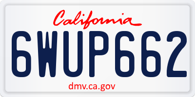CA license plate 6WUP662