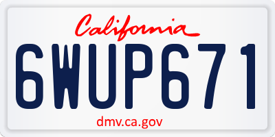 CA license plate 6WUP671