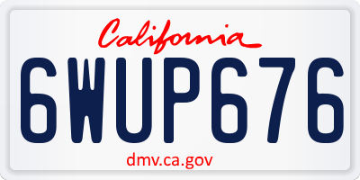 CA license plate 6WUP676