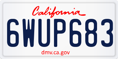 CA license plate 6WUP683