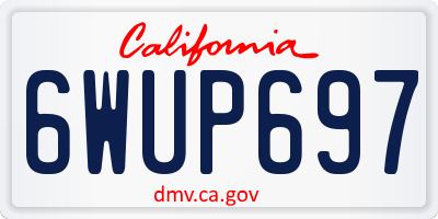 CA license plate 6WUP697
