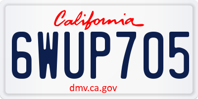 CA license plate 6WUP705