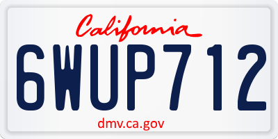 CA license plate 6WUP712