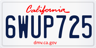 CA license plate 6WUP725