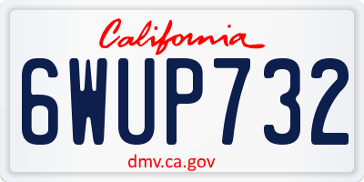 CA license plate 6WUP732