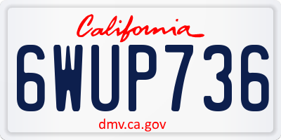 CA license plate 6WUP736