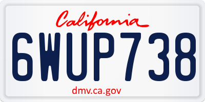 CA license plate 6WUP738