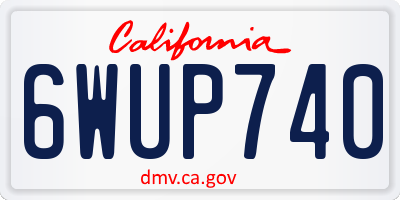 CA license plate 6WUP740
