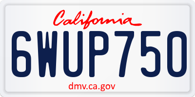 CA license plate 6WUP750
