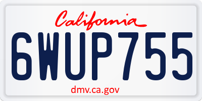 CA license plate 6WUP755