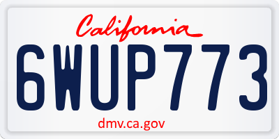 CA license plate 6WUP773