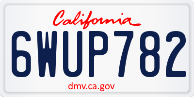 CA license plate 6WUP782