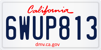 CA license plate 6WUP813