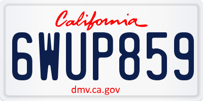 CA license plate 6WUP859