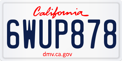 CA license plate 6WUP878