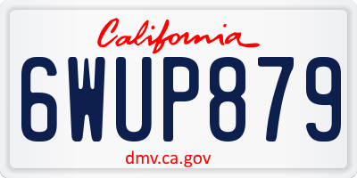CA license plate 6WUP879