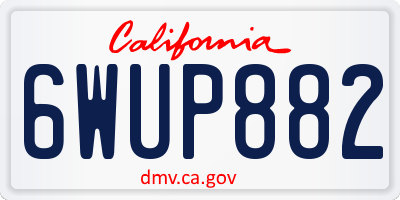 CA license plate 6WUP882