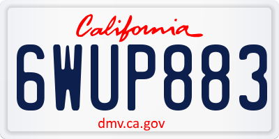 CA license plate 6WUP883