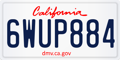 CA license plate 6WUP884