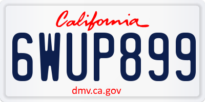 CA license plate 6WUP899