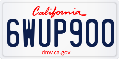 CA license plate 6WUP900