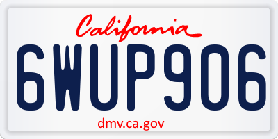 CA license plate 6WUP906