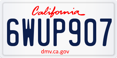 CA license plate 6WUP907