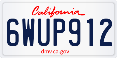 CA license plate 6WUP912