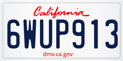 CA license plate 6WUP913