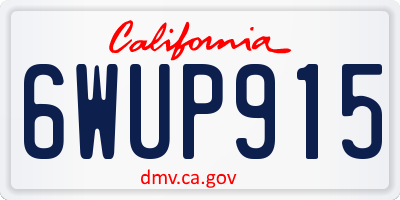 CA license plate 6WUP915