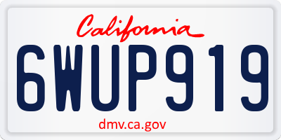 CA license plate 6WUP919