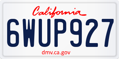 CA license plate 6WUP927
