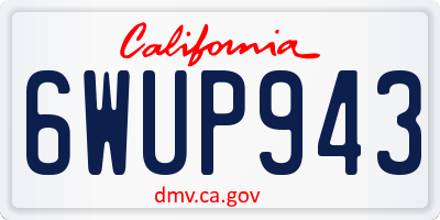 CA license plate 6WUP943