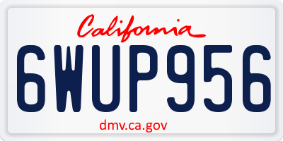 CA license plate 6WUP956