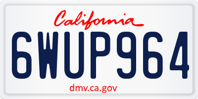 CA license plate 6WUP964